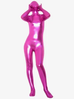 Zentaï unicolore métallisé brillant fuchsia Déguisements Halloween