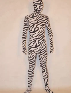 Zentaï Zébré En Lycra Noir Blanc Spandex à Déguisements Halloween